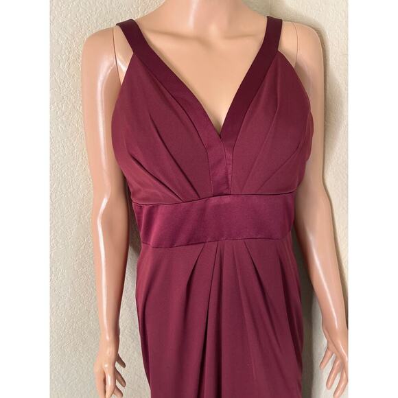 White By Vera Wang Gown Dress wide Strap Wine SZ 10 maxi bridesmaid umpire waist - Picture 8 of 8